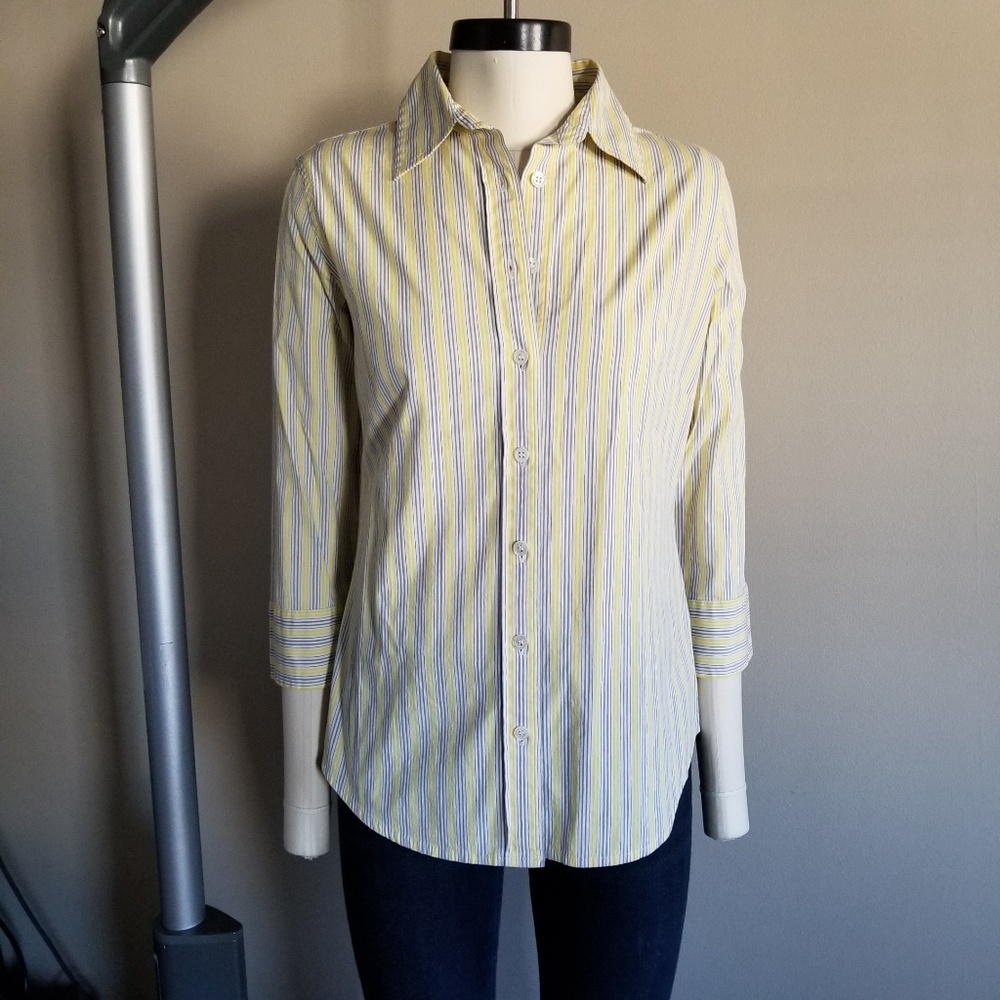 J.Crew Yellow/Blue Stripe Button Down Dress Shirt